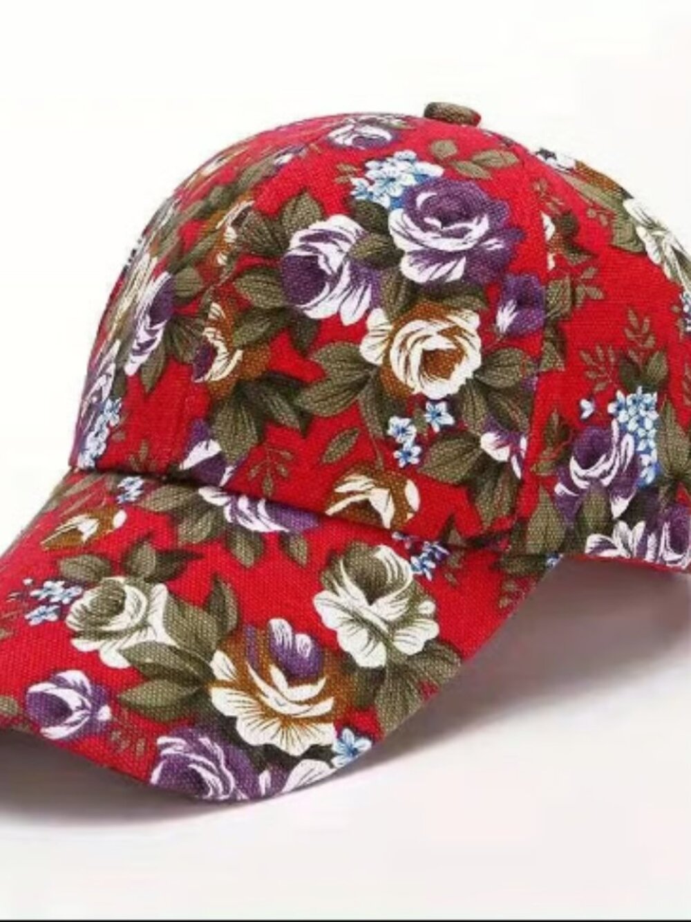Women's Purple Floral & Red Trucker Hat